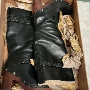 Black Leather Knee-High Boots-fit like a 7 1/2